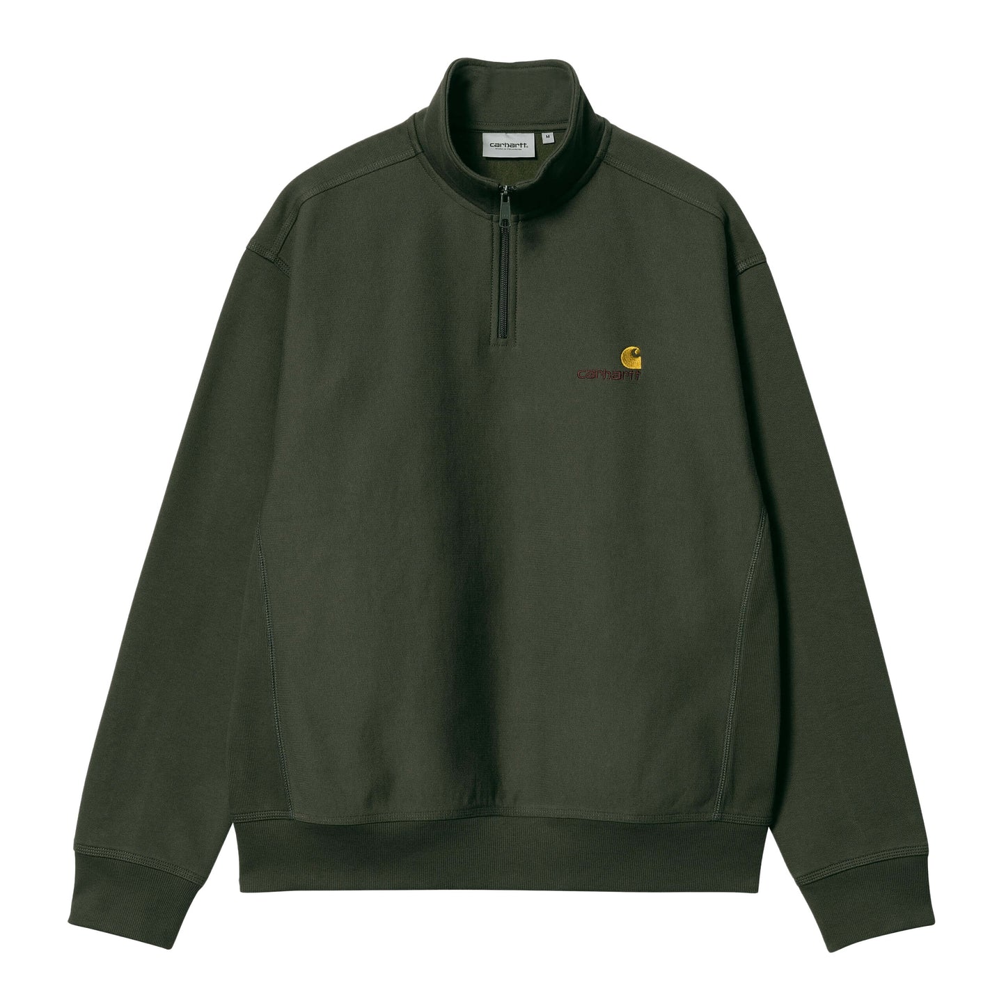 Carhartt WIP Half Zip American Script Sweatshirt-Plant