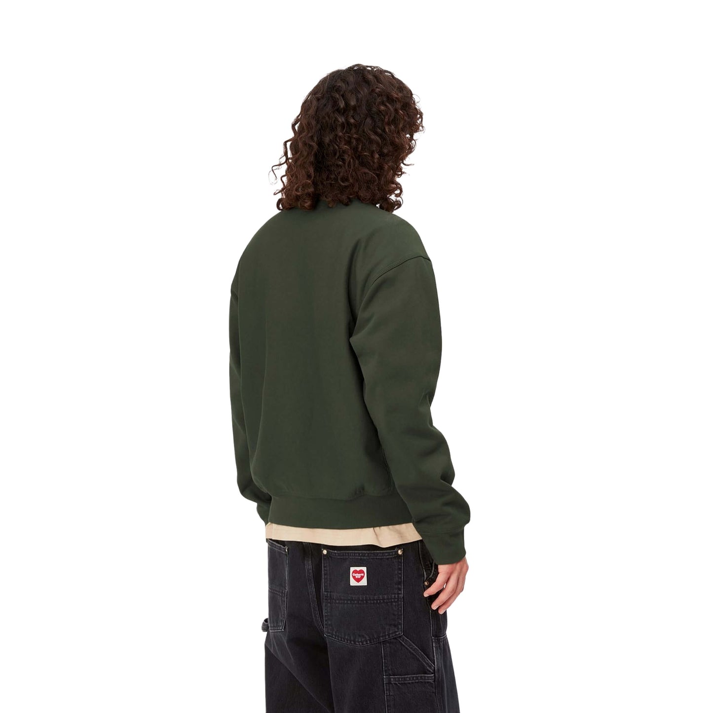Carhartt WIP Half Zip American Script Sweatshirt-Plant