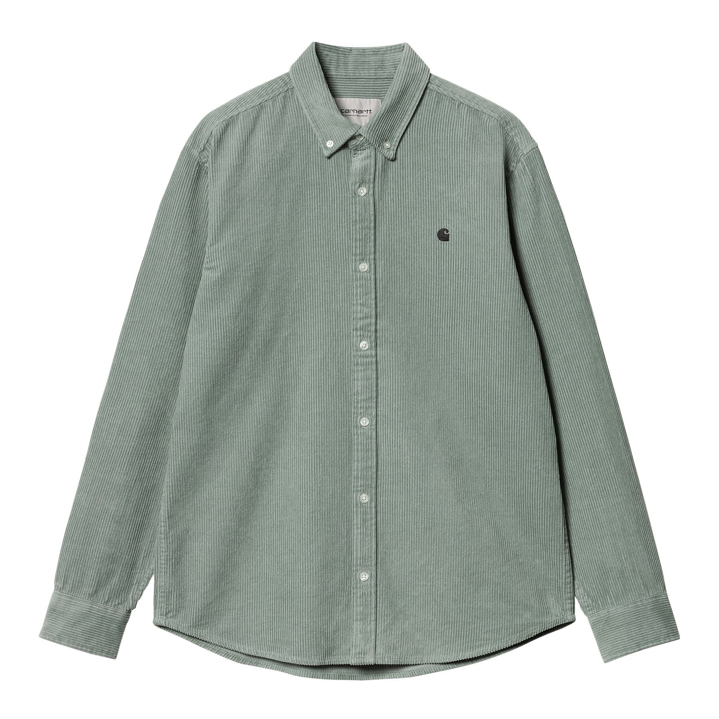 Carhartt WIP L/S Madison Cord Shirt-glassy-teal-black