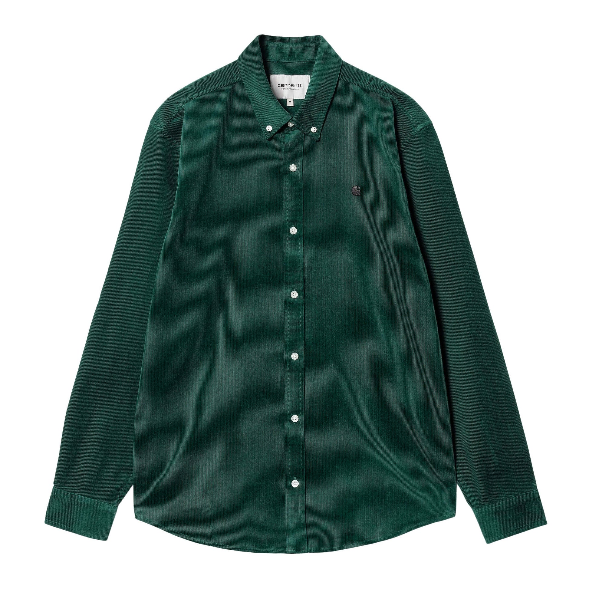 Carhartt WIP L/S Madison Fine Cord Shirt-chervil-black-front