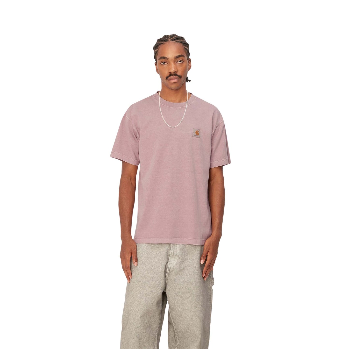 Carhartt WIP S/S Vista T-Shirt-glassy-pink-garment-dyed