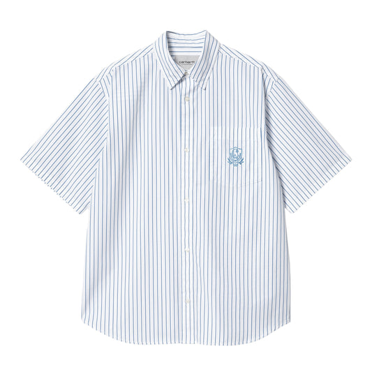 Carhartt WIP S/S Linus Shirt-linus-stripe-bleach-white